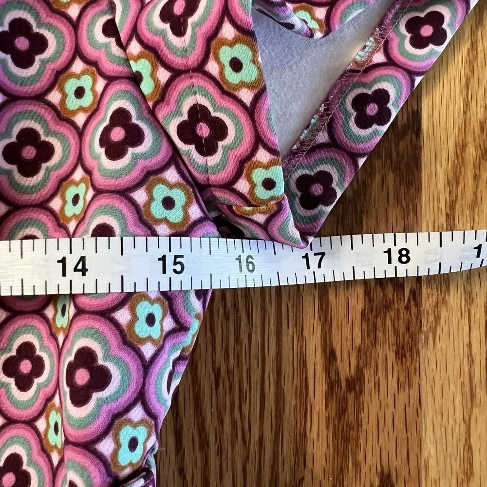 Zara Retro Print Open Back Mini Dress Pink Size Med preppy 70s mod belted barbie - Picture 12 of 16